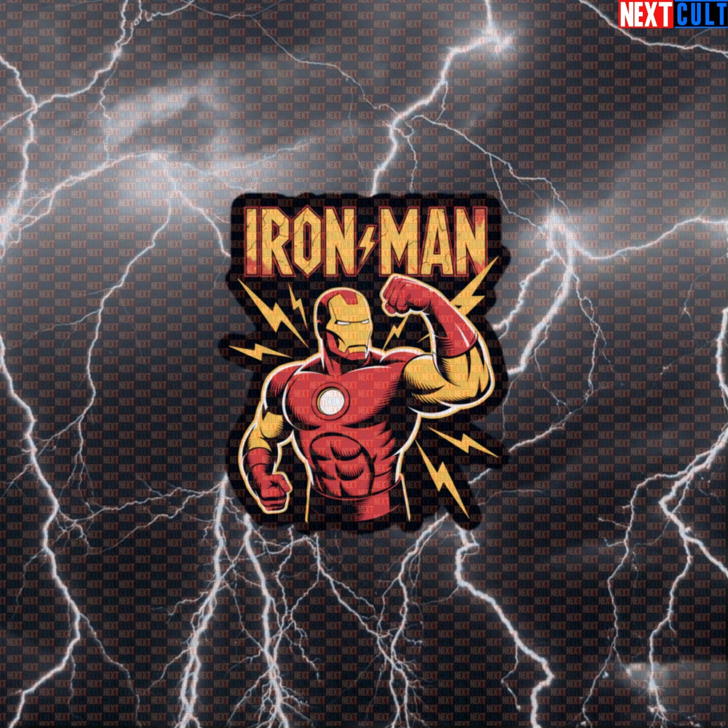 Iron Man AC DC Funny Gym Sticker Decal for Water Bottles Laptops Gym Gear Rock Fans Default Title Stickers AC/DC Avengers Bodybuilding Films Fitness Gym Iron Man Powerlifting Rock Music Superheroes Workout Next Cult Brand