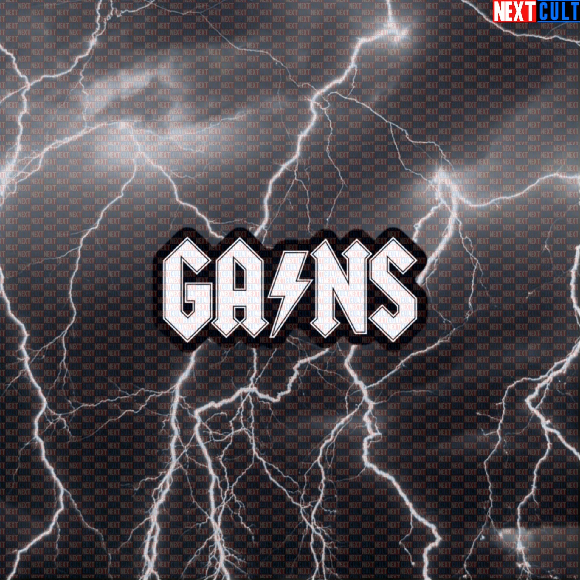 Gains Funny Gym Sticker Decal for Water Bottles Laptops Gym Gear AC DC Rock Fans Default Title Stickers AC/DC Bodybuilding Fitness Gym Rock Music Workout Next Cult Brand