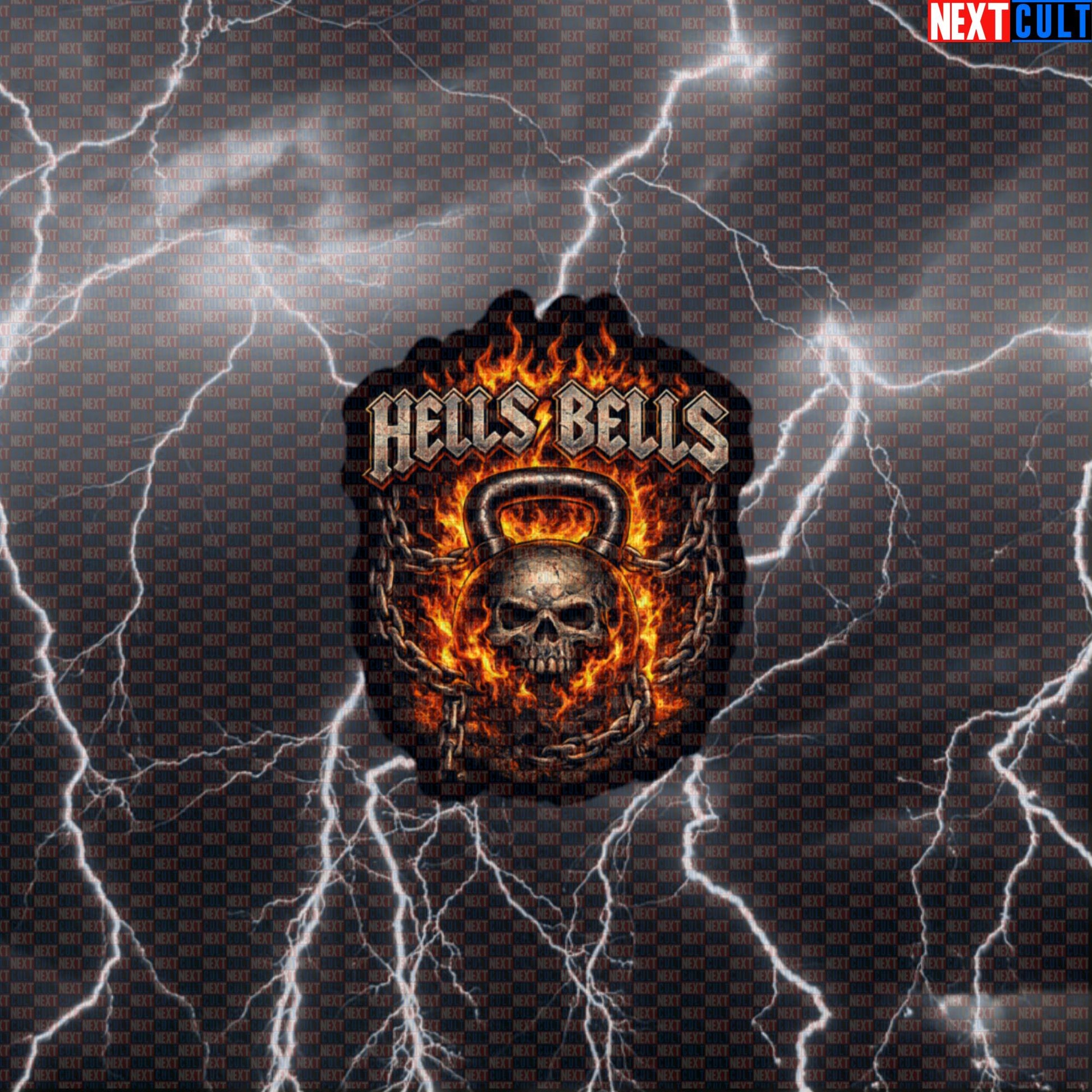 Hells Kettlebells Funny Gym Sticker Hells Bells Parody AC/DC Heavy Metal Workout Decal Default Title Stickers AC/DC Bodybuilding Fitness Gym Kettlebell Rock Music Workout Next Cult Brand