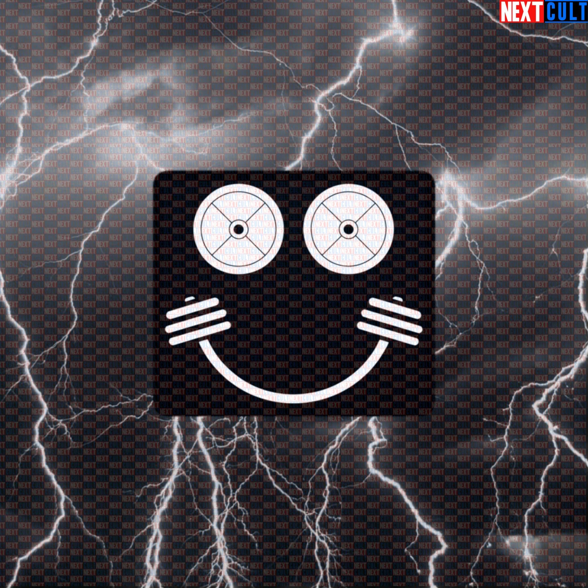 Gym Makes Me Happy Funny Gym Sticker Smiley Face Decal for Water Bottles Laptops Default Title Stickers Next Cult Brand