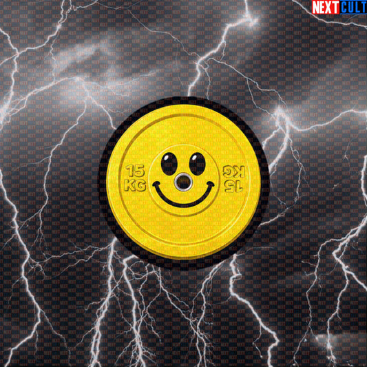 Happy Weights Emoji Weight Plate Funny Gym Sticker Smiley Face Weight Workout Decal Default Title Stickers Next Cult Brand