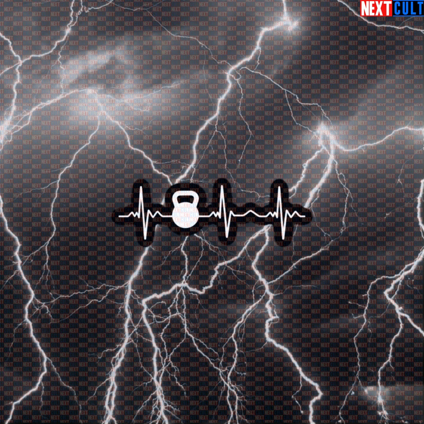 Kettlebell Heartbeat Funny Gym Sticker Decal for Water Bottles Laptops Workout Gear Default Title Stickers Bodybuilding Fitness Gym Kettlebell Workout Next Cult Brand