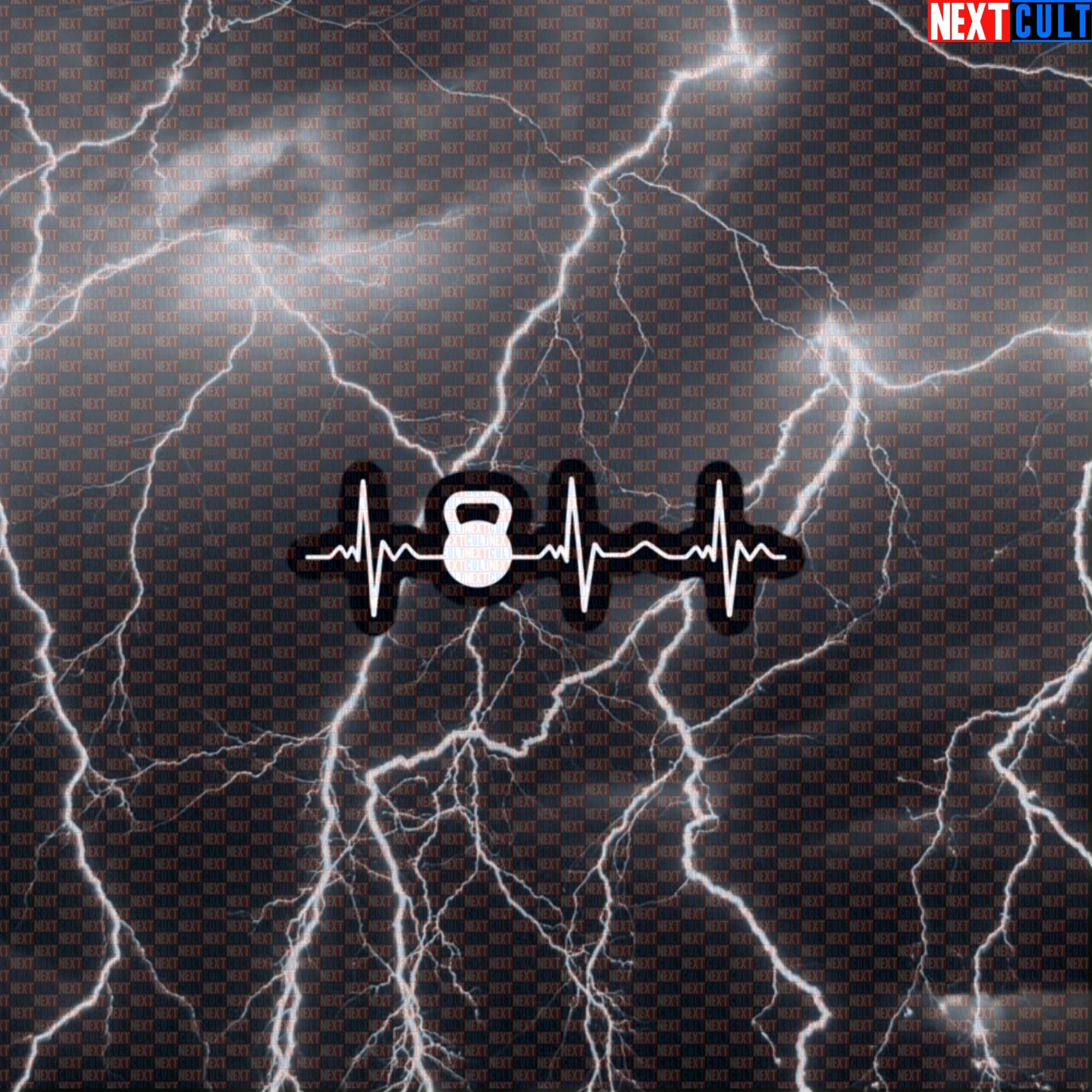 Kettlebell Heartbeat Funny Gym Sticker Decal for Water Bottles Laptops Workout Gear Default Title Stickers Bodybuilding Fitness Gym Kettlebell Workout Next Cult Brand