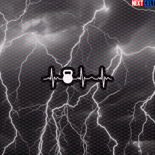 Kettlebell Heartbeat Funny Gym Sticker Decal for Water Bottles Laptops Workout Gear Default Title Stickers Bodybuilding Fitness Gym Kettlebell Workout Next Cult Brand