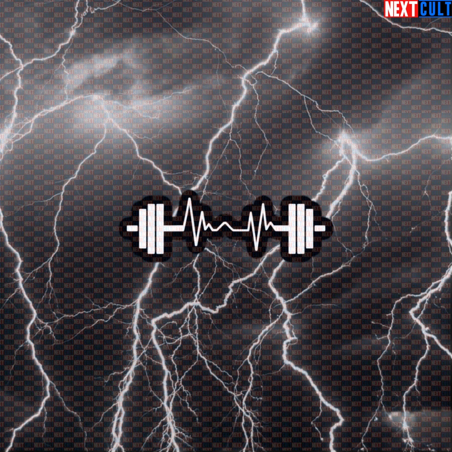 Barbell Heartbeat Funny Gym Sticker Decal for Water Bottles Laptops Powerlifting Fans Default Title Stickers Next Cult Brand