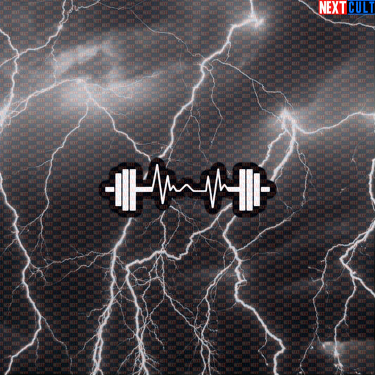 Barbell Heartbeat Funny Gym Sticker Decal for Water Bottles Laptops Powerlifting Fans Default Title Stickers Next Cult Brand