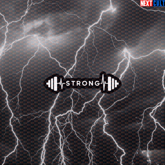 I’m Strong Barbell Heartbeat Funny Gym Sticker Decal for Powerlifting Strength Training Fans Default Title Stickers Next Cult Brand