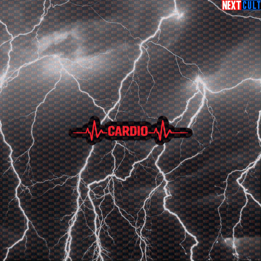 Cardio Heartbeat Funny Gym Sticker for Runners, Cyclists, and Cardio Fans Default Title Stickers Cardio Fitness Gym Workout Next Cult Brand