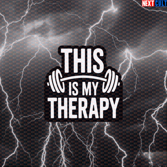 This Is My Therapy Funny Gym Sticker Decal for Water Bottles Laptops Workout Gear Default Title Bodybuilding Fitness Gym Powerlifting Workout Next Cult Brand