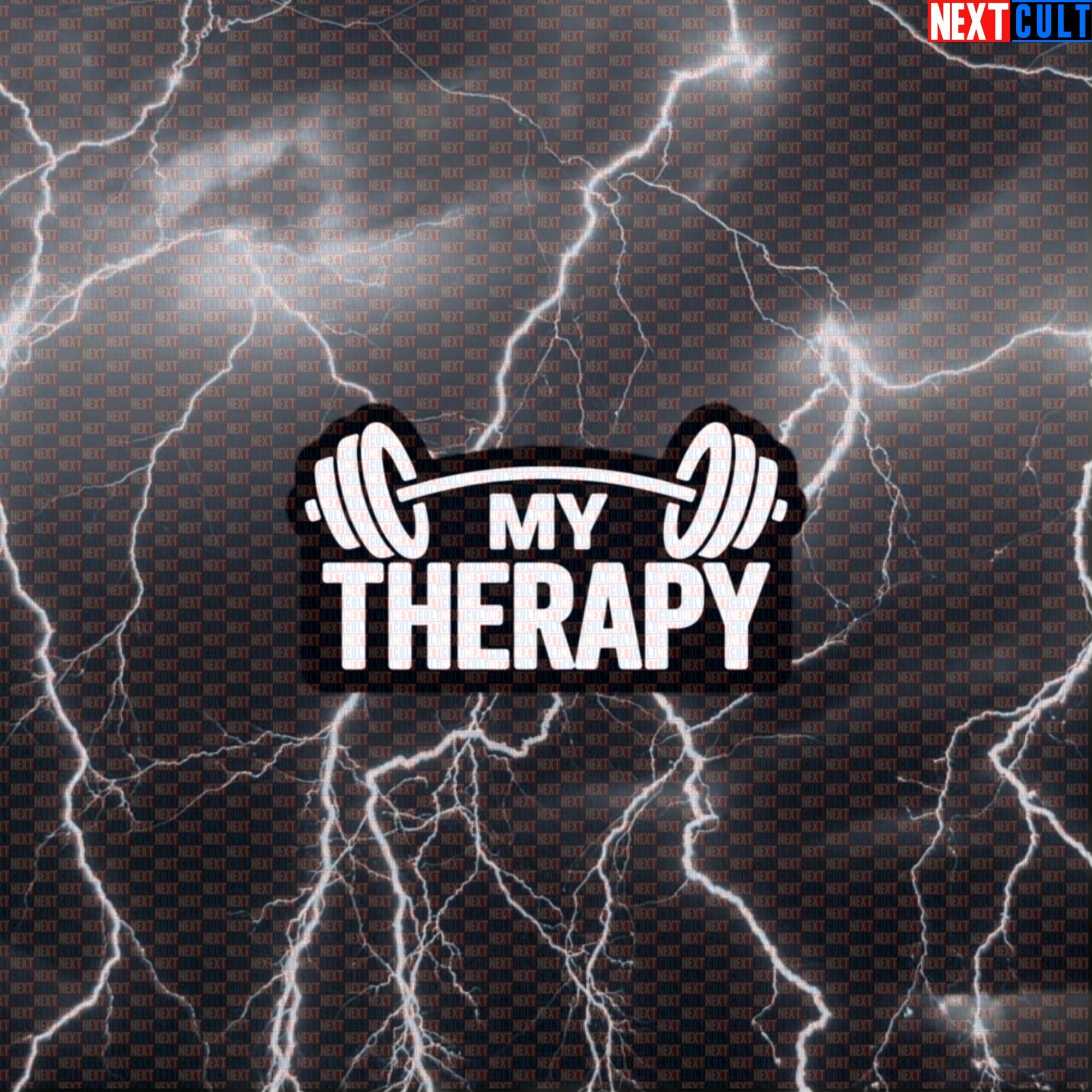 My Therapy Funny Gym Sticker – Workout Fitness Lifting Bodybuilding Powerlifting Meme Decal Default Title Stickers Next Cult Brand