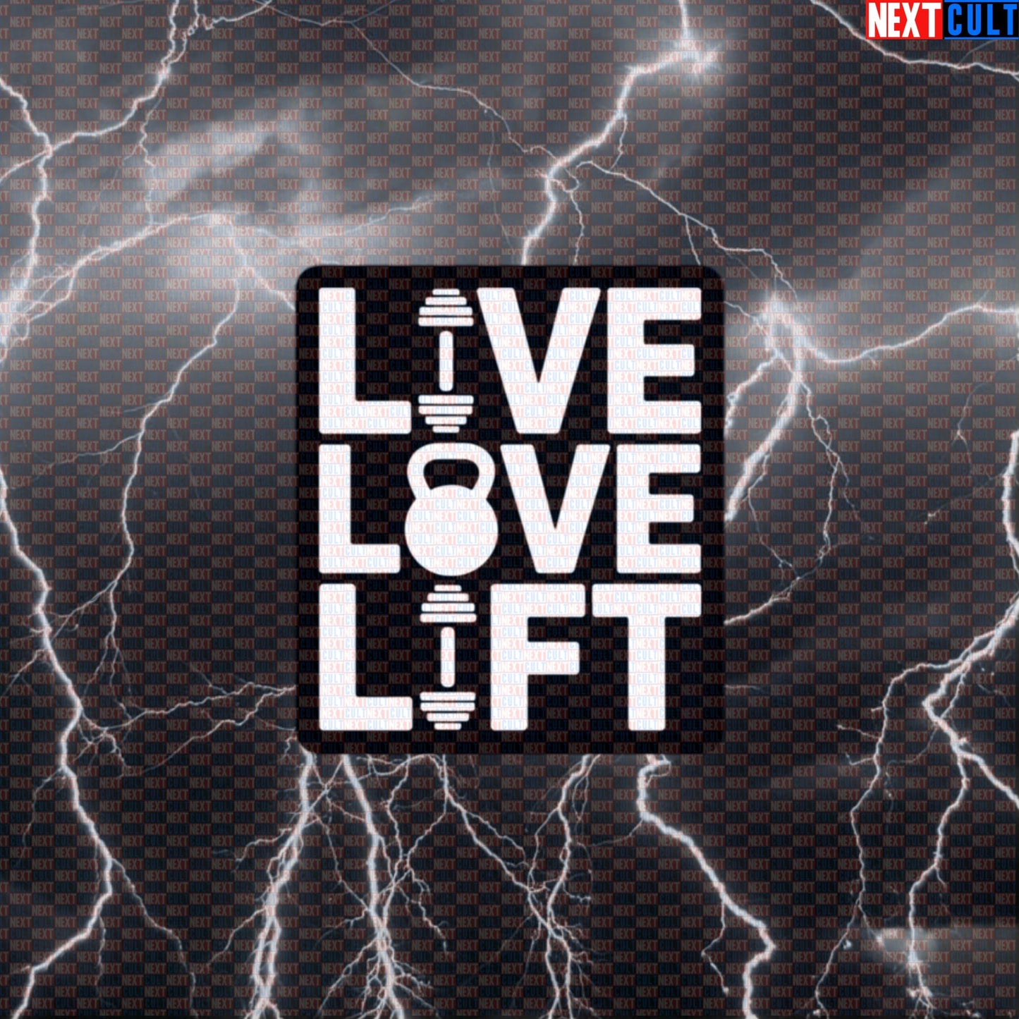Live Love Lift Funny Gym Sticker Decal for Water Bottles Laptops Workout Gear Gymbro Motivation Fans Default Title Bodybuilding Fitness Gym Kettlebell Workout Next Cult Brand