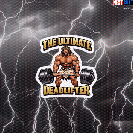 The Ultimate Deadlifter Jesus Christ Funny Gym Sticker – Deadlifts Workout Fitness Lifting Bodybuilding Powerlifting Meme Decal Default Title Bodybuilding Easter Fitness Gym Jesus Leg Day Powerlifting Workout Next Cult Brand