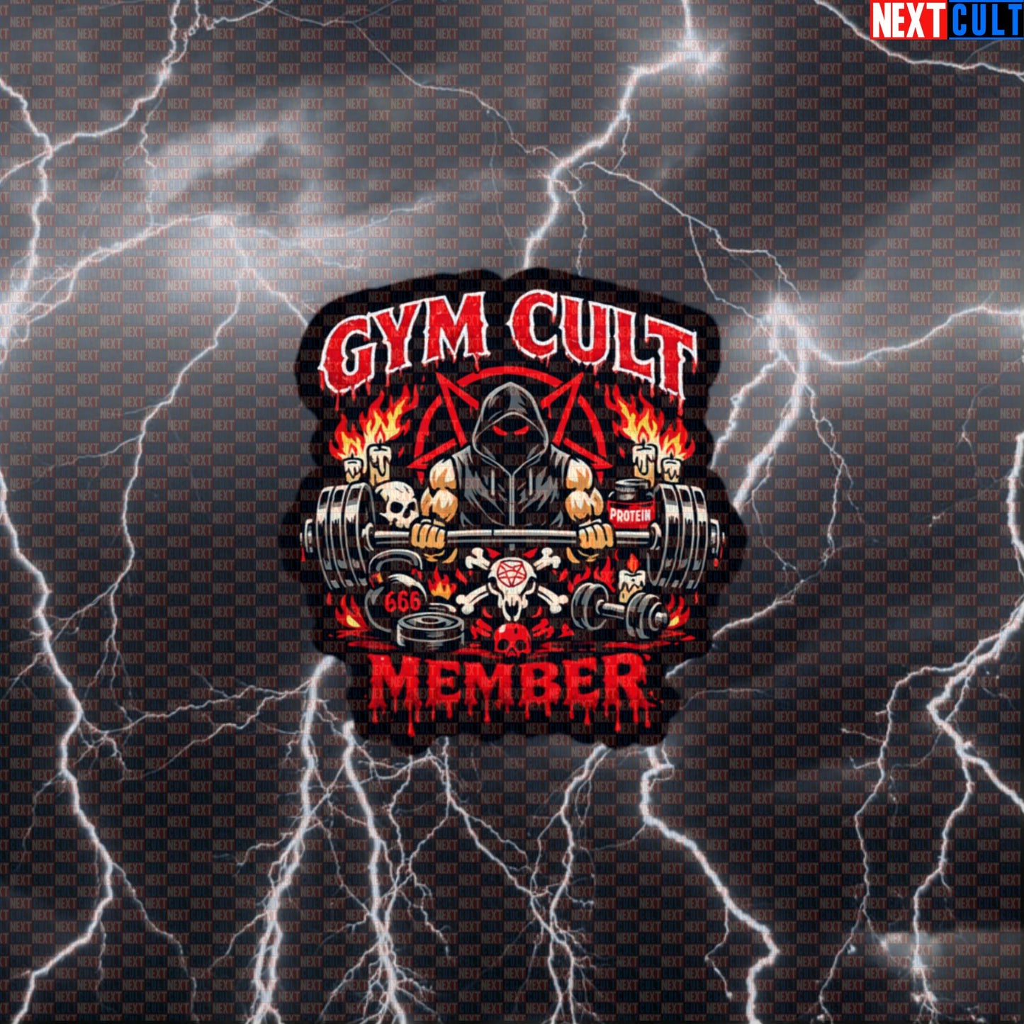 Gym Cult Member Funny Gym Sticker Occult Lifting Meme – Bodybuilding Powerlifting Workout Fitness Cult Decal Default Title Stickers Next Cult Brand