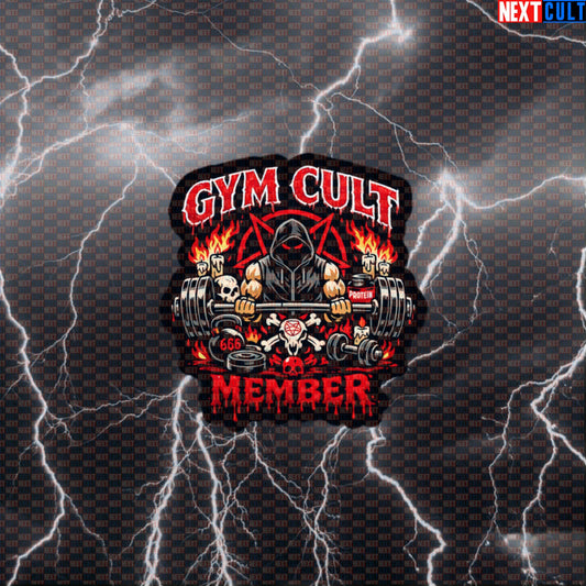 Gym Cult Member Funny Gym Sticker Occult Lifting Meme – Bodybuilding Powerlifting Workout Fitness Cult Decal Default Title Stickers Next Cult Brand