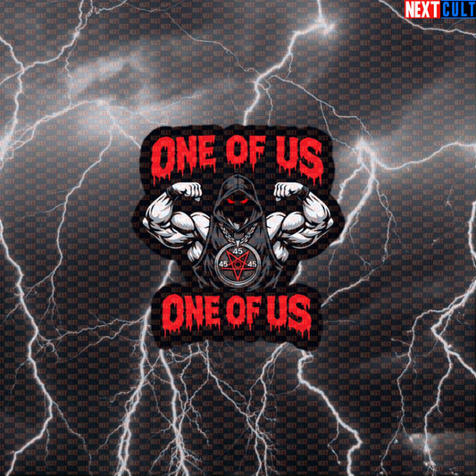 One of Us One of Us Gym Cult Member Funny Gym Sticker Meme Bodybuilding Powerlifting Workout Decal Default Title Stickers Next Cult Brand