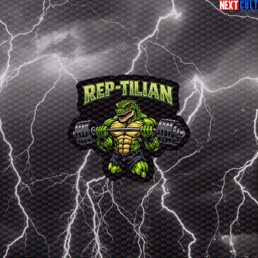 Rep-Tilian Funny Gym Sticker Reptile Reptilian Meme Gym Sticker Bodybuilding Powerlifting Workout Decal Default Title Stickers Next Cult Brand