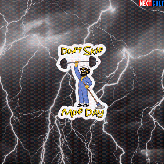 Don’t Skip Mop Day Anatoly Funny Gym Sticker Decal for Water Bottles Laptops Gym Meme Fans Default Title Anatoly Bodybuilding Fitness Gym Powerlifting Workout Next Cult Brand