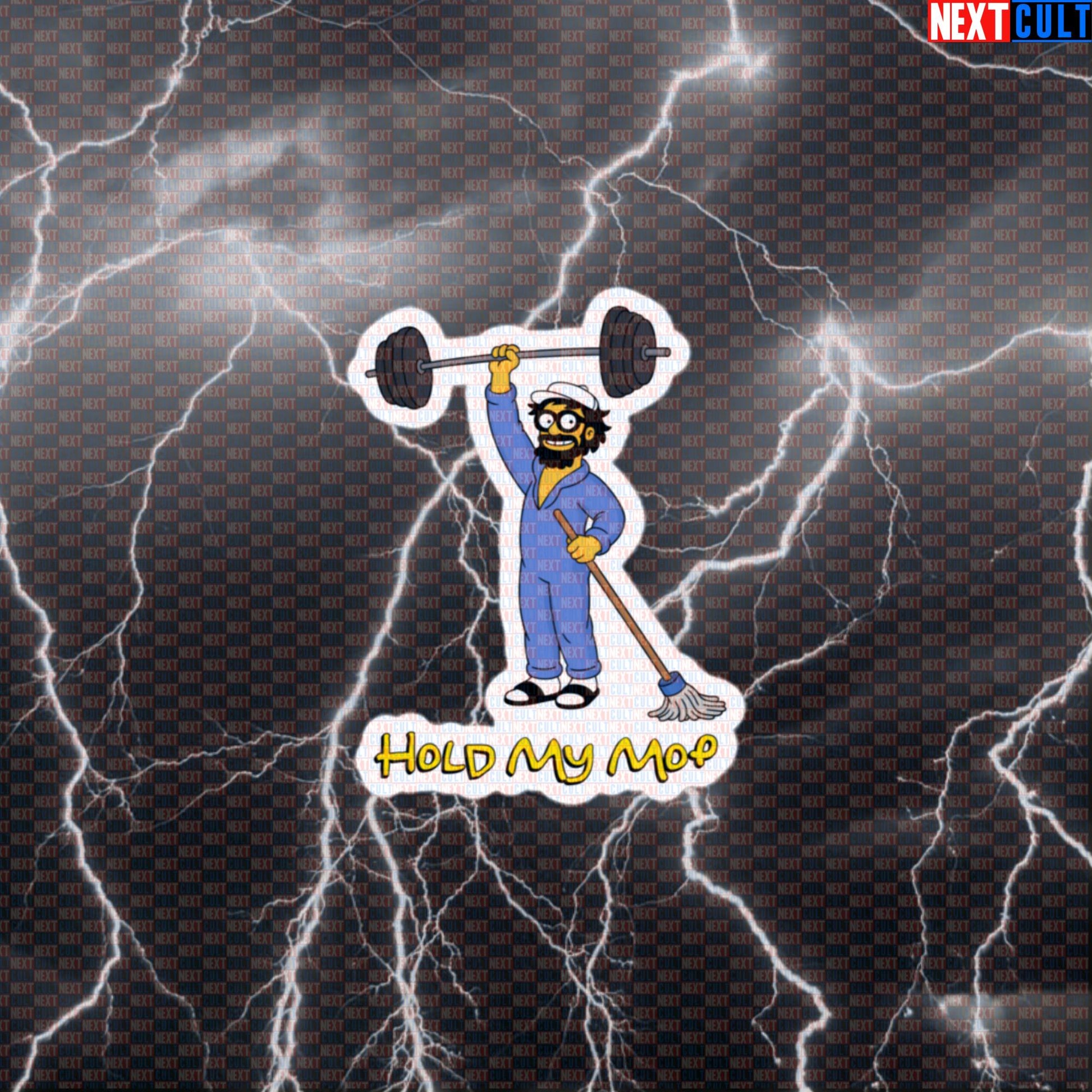 Hold My Mop Funny Gym Sticker Anatoly Meme Decal Workout Sticker for Water Bottles Laptops Gym Gear Default Title Anatoly Bodybuilding Gym Powerlifting Workout Next Cult Brand