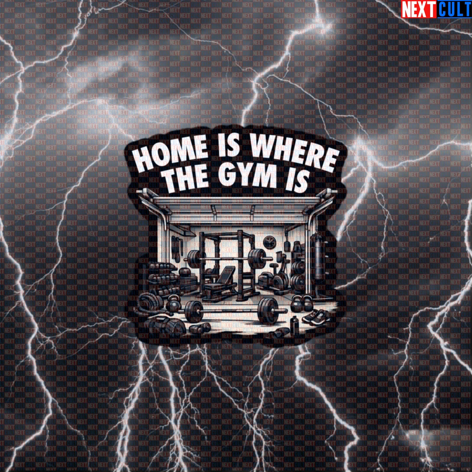 Home Is Where The Gym Is Funny Home Gym Sticker Garage Basement Apartment Gym Workout Sticker Meme Default Title Stickers Next Cult Brand