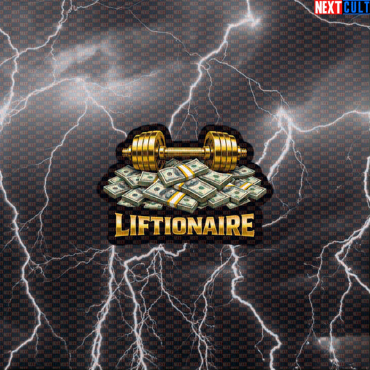Liftionaire Funny Gym Sticker Money Barbell Meme Workout Sticker Bodybuilding Powerlifting Fitness Decal Default Title Stickers Next Cult Brand