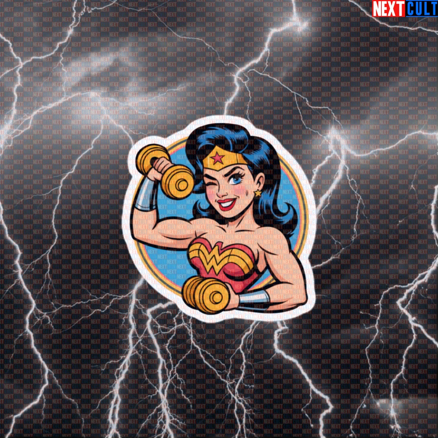 Funny Wonder Woman Gym Sticker Decal for Water Bottles Laptops Workout Gear Default Title Stickers Next Cult Brand