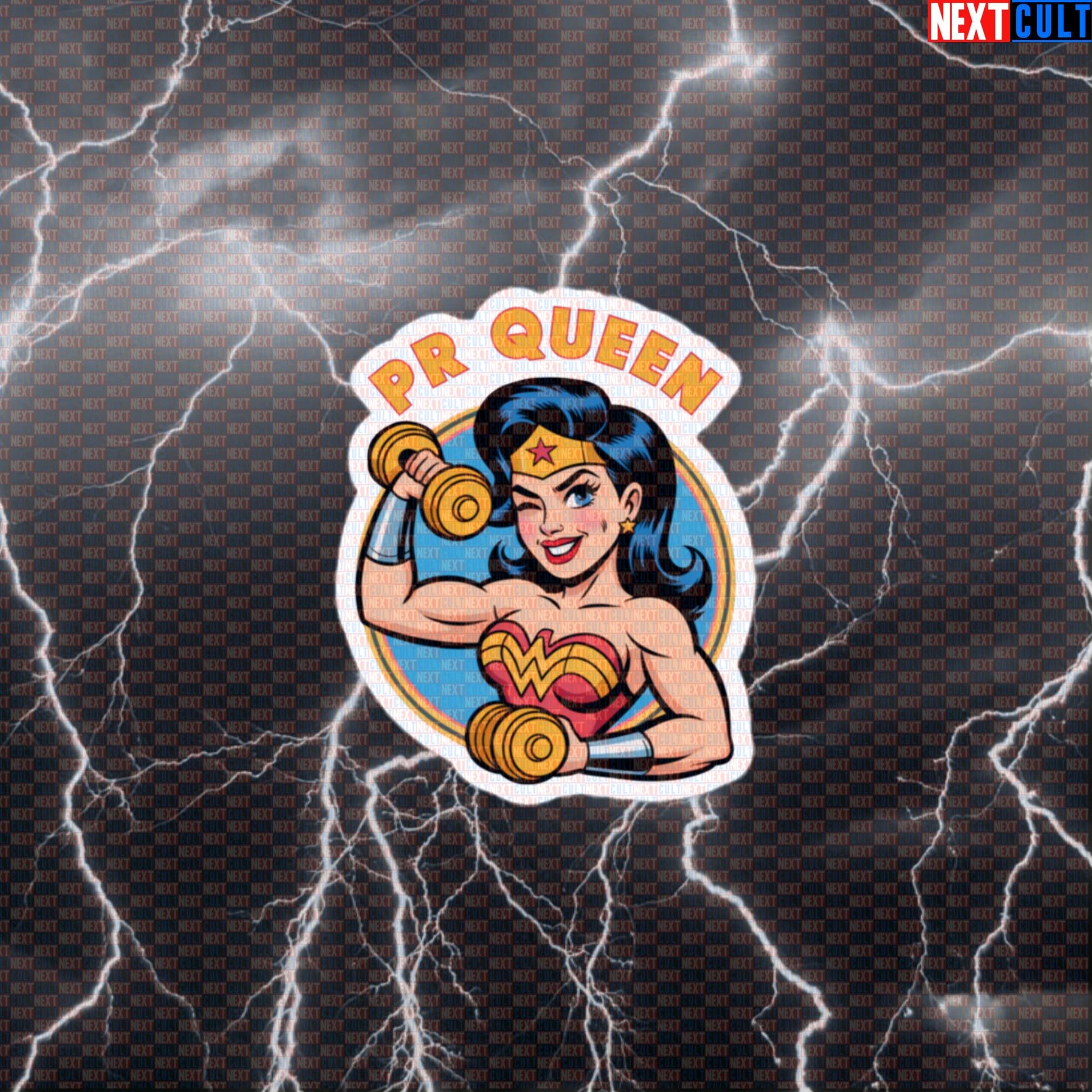 PR Queen Wonder Woman Funny Gym Sticker Decal for Water Bottles Laptops Workout Gear Default Title Stickers Next Cult Brand