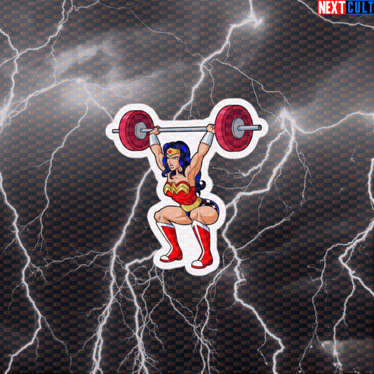 Wonder Snatch Wonder Woman Olympic Weightlifting Funny Gym Sticker Superlift Snatches Workout Sticker Fitness Meme Decal Default Title Stickers Bodybuilding Films Fitness Gym Justice League Olympic Weightlifting Superheroes Wonder Woman Workout Next Cult Brand