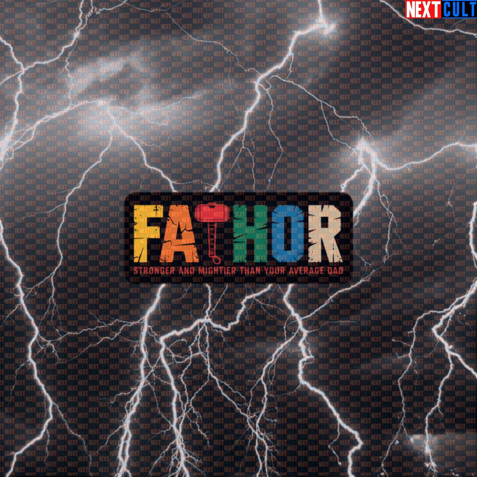 Fathor Funny Gym Sticker Stronger Than Your Average Dad Decal for Water Bottles Laptops Gym Gear Default Title Avengers Father's Day Films Fitness Gym Superheroes Thor Workout Next Cult Brand