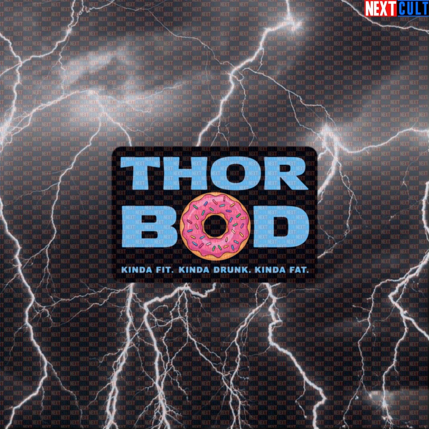 Thor Bod Funny Gym Sticker Decal for Water Bottles Laptops Gym Gear Kinda Fit Kinda Drunk Donut Meme Default Title Avengers Bodybuilding Donuts Fast Food Films Fitness Gym Superheroes Thor Workout Next Cult Brand