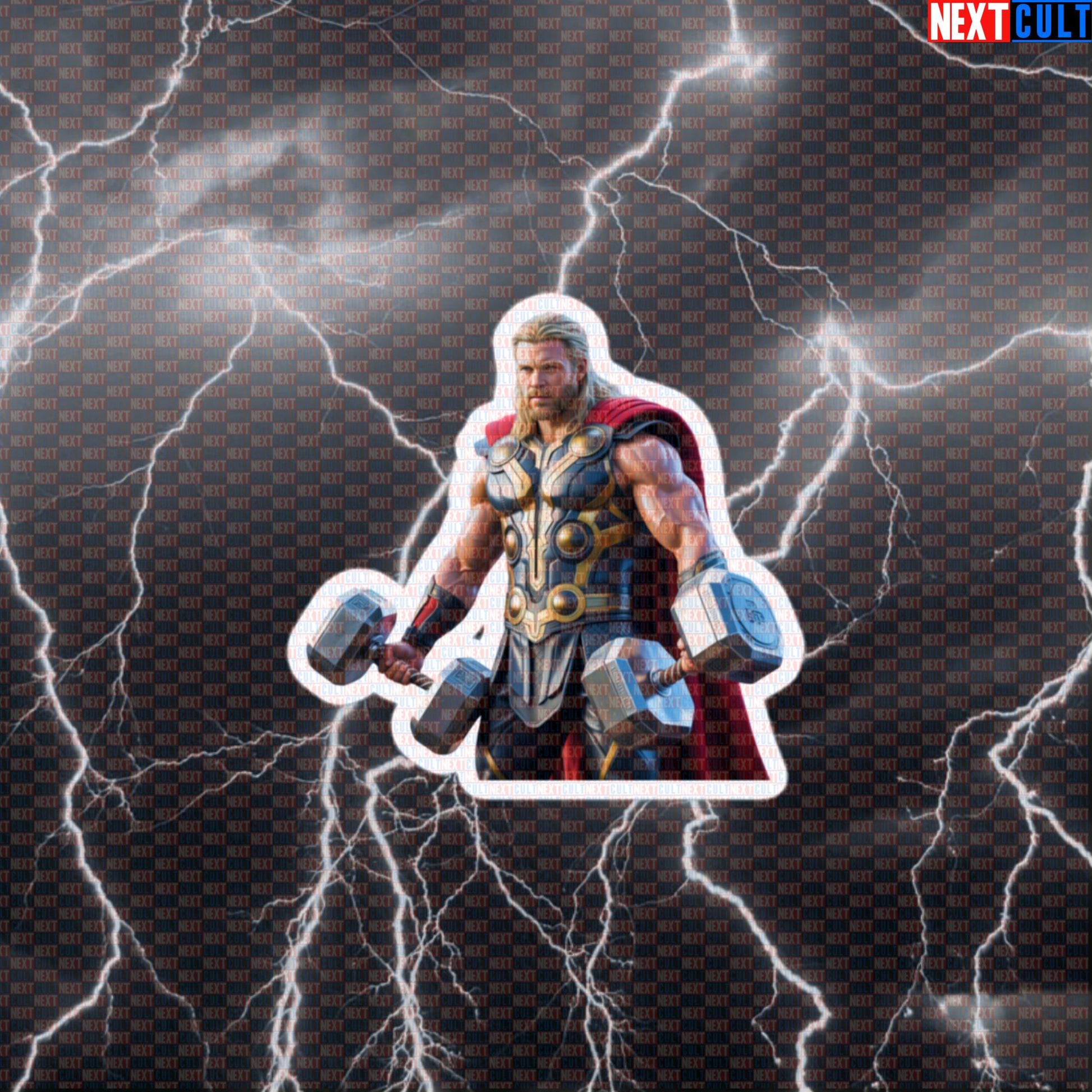Thor Funny Gym Sticker Superhero Workout Sticker Decal for Water Bottles Laptops Gym Gear Fitness Fans Default Title Stickers Next Cult Brand
