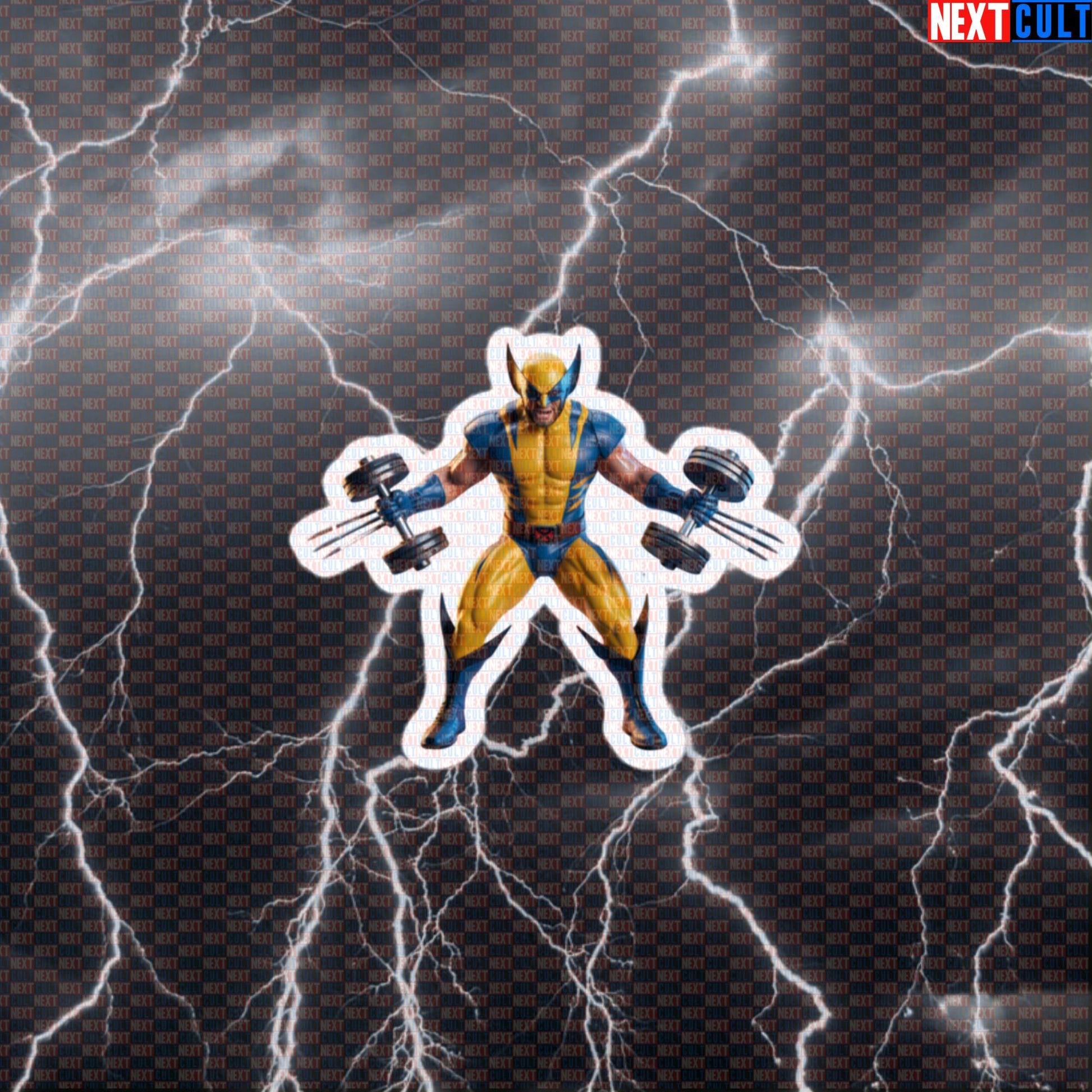 Wolverine Flex Funny Gym Sticker Decal for Water Bottles Laptops Gym Gear X-Men Workout Sticker Default Title Stickers Bodybuilding Films Fitness Gym Superheroes Wolverine Workout X-Men Next Cult Brand