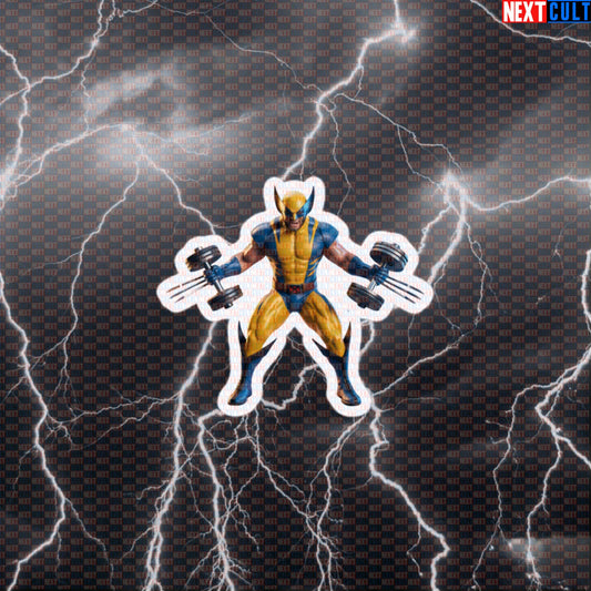 Wolverine Flex Funny Gym Sticker Decal for Water Bottles Laptops Gym Gear X-Men Workout Sticker Default Title Stickers Bodybuilding Films Fitness Gym Superheroes Wolverine Workout X-Men Next Cult Brand