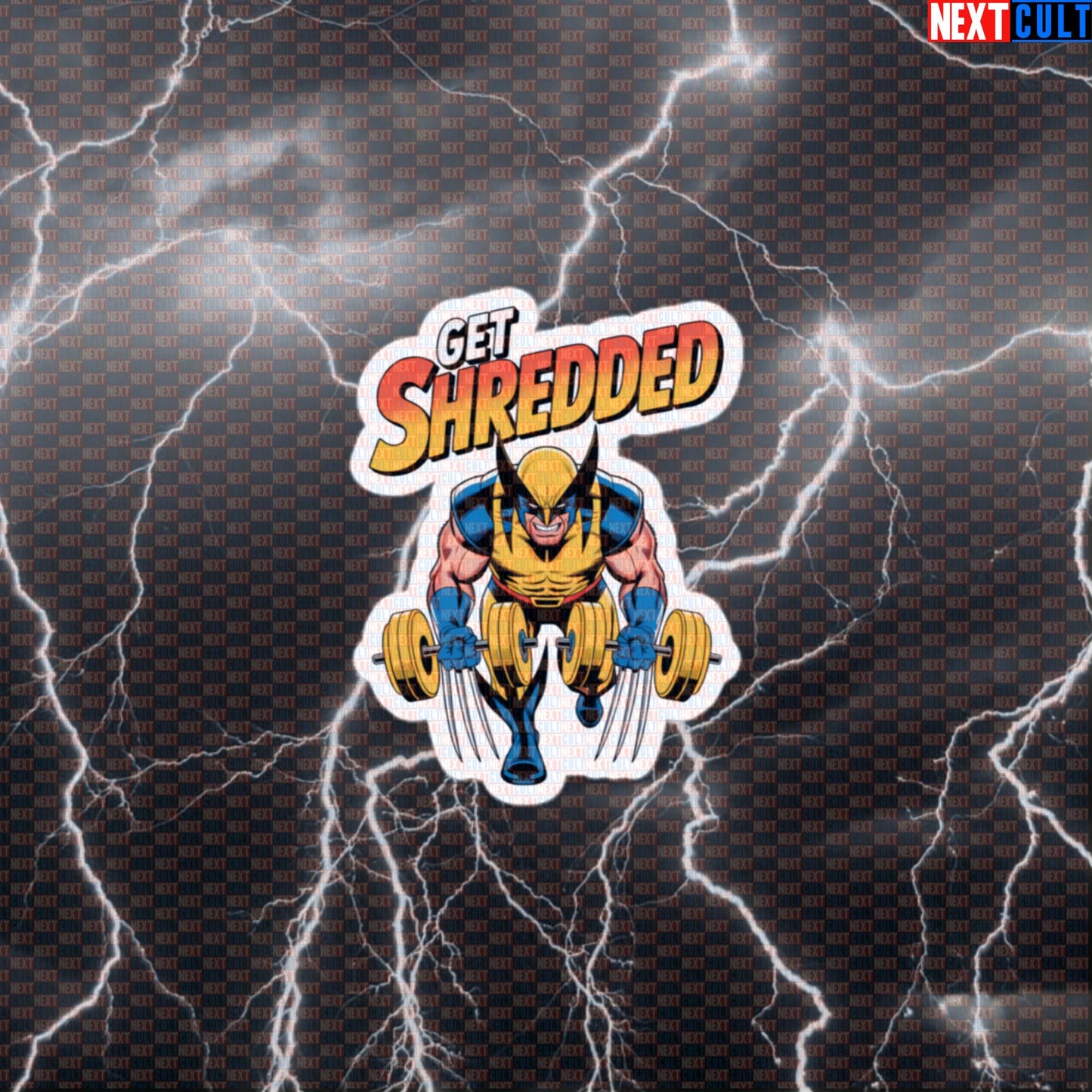 Get Shredded Wolverine Funny Gym Sticker Decal for Water Bottles Laptops Gym Gear X-Men Workout Fans Default Title Stickers Next Cult Brand