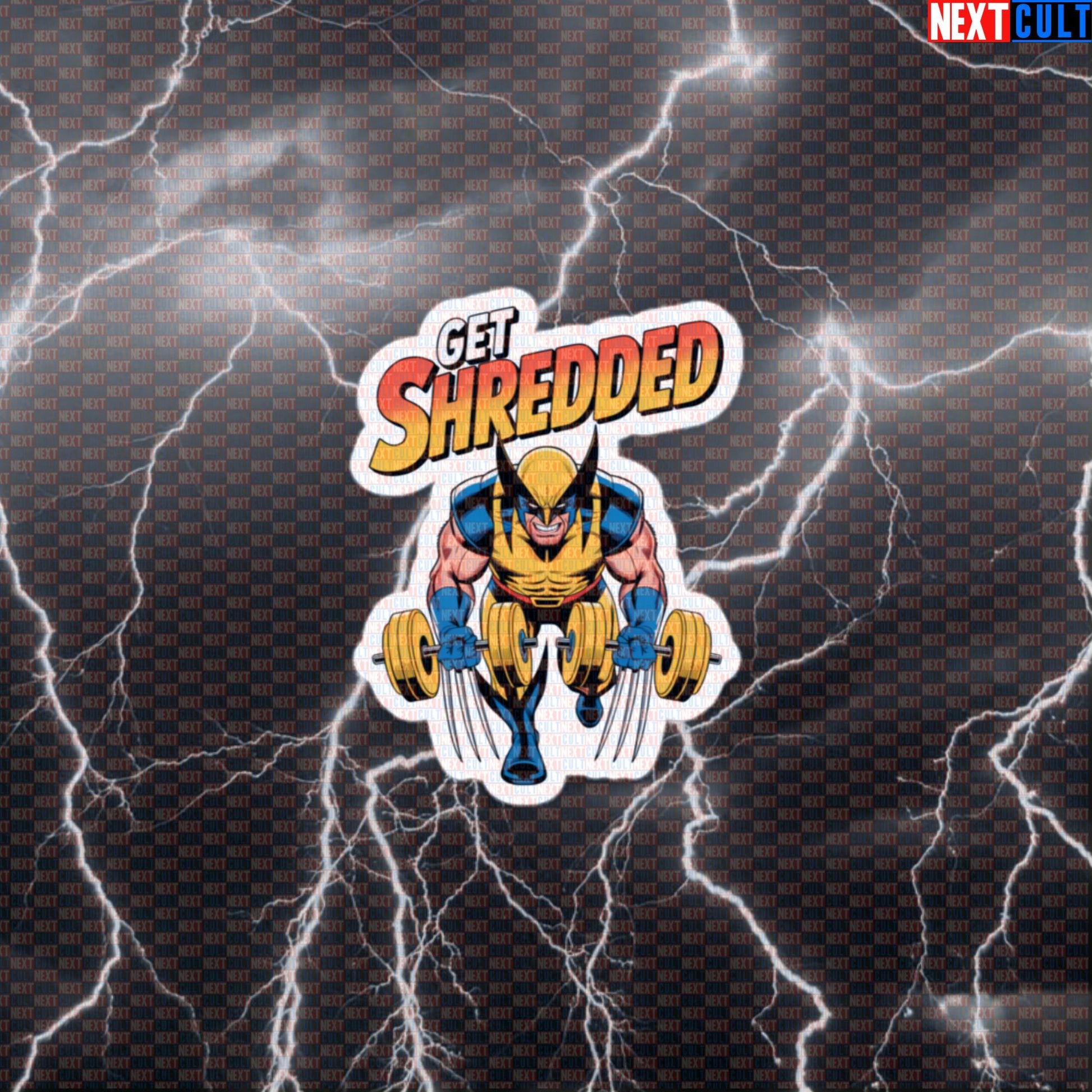 Get Shredded Wolverine Funny Gym Sticker Decal for Water Bottles Laptops Gym Gear X-Men Workout Fans Default Title Stickers Next Cult Brand