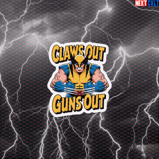 Claws Out Guns Out Wolverine Funny Gym Sticker Decal for Water Bottles Laptops Gym Gear X-Men Fans Default Title Stickers Next Cult Brand