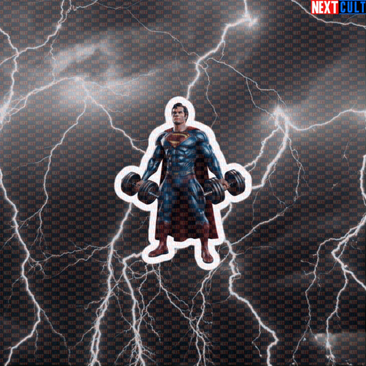 Superman Gym Hero Funny Gym Sticker Decal for Water Bottles Laptops Gym Gear Comic Workout Fans Default Title Stickers Bodybuilding Films Fitness Gym Justice League Superheroes Superman Workout Next Cult Brand