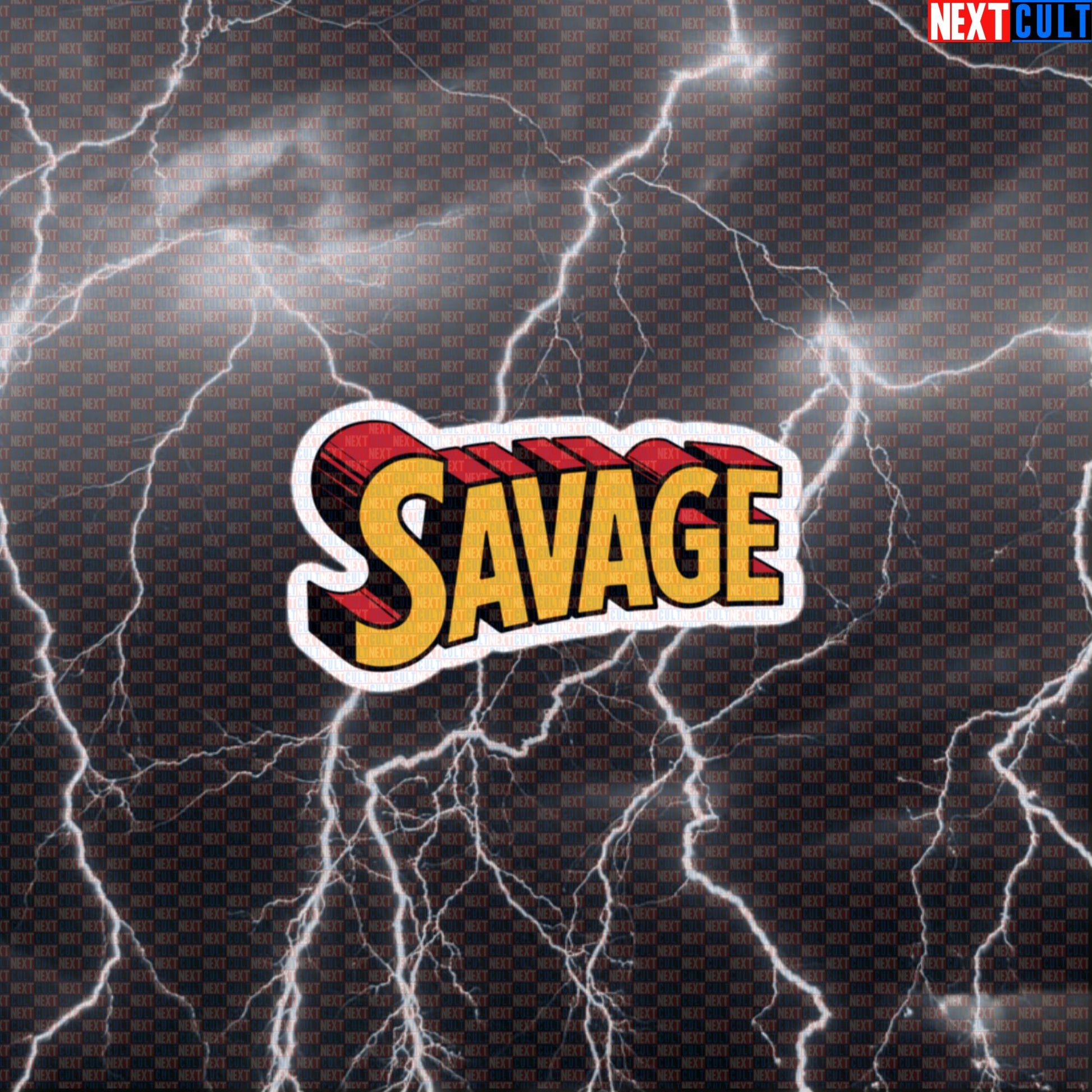 Savage Superman Funny Gym Sticker Comic Hero Workout Sticker for Water Bottles Laptops Gym Gear Decal Default Title Stickers Bodybuilding Films Fitness Gym Justice League Powerlifting Superheroes Superman Workout Next Cult Brand