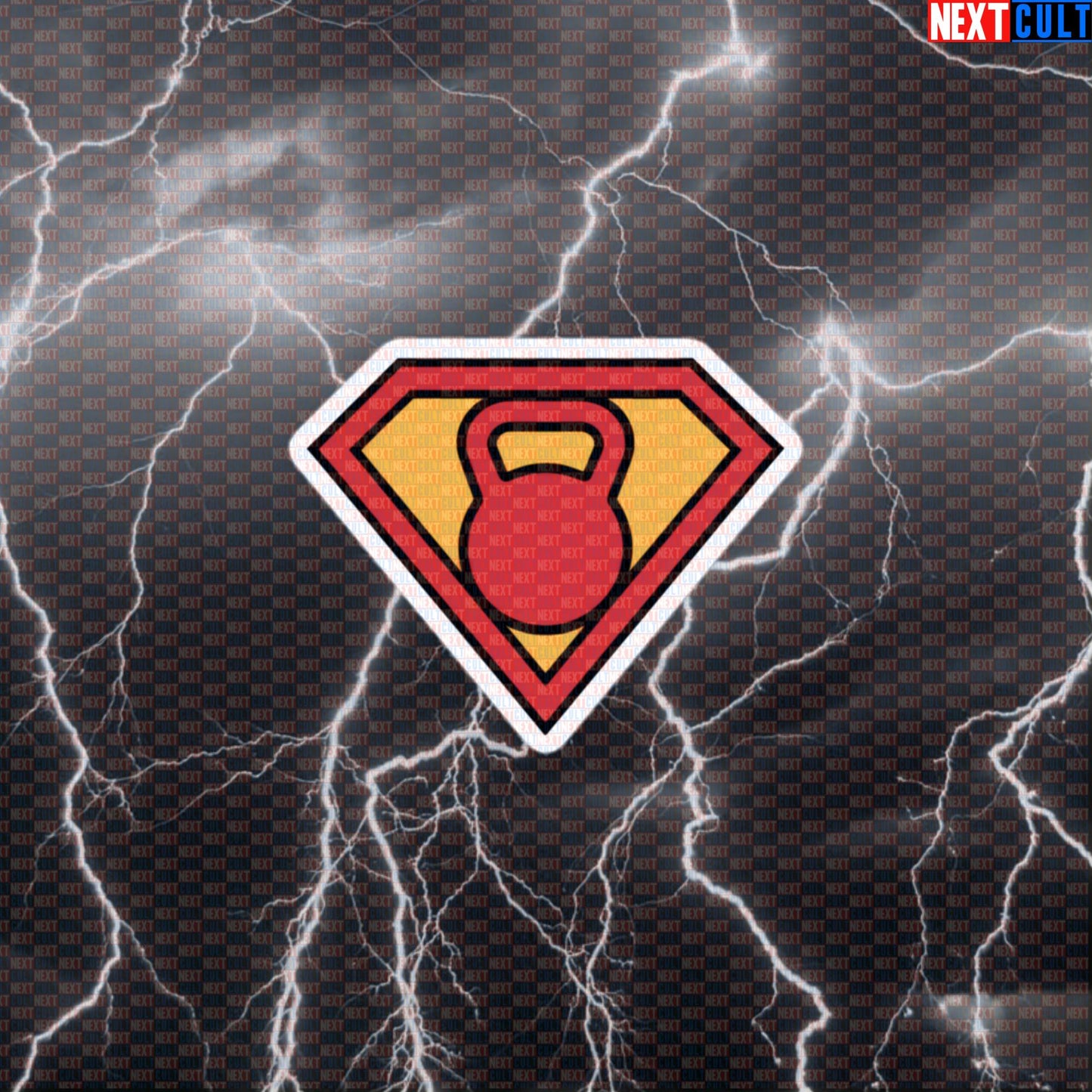 Super Kettlebell Funny Gym Sticker Decal for Water Bottles Laptops Gym Gear Superman Kettlebell Workout Fans Default Title Stickers Next Cult Brand