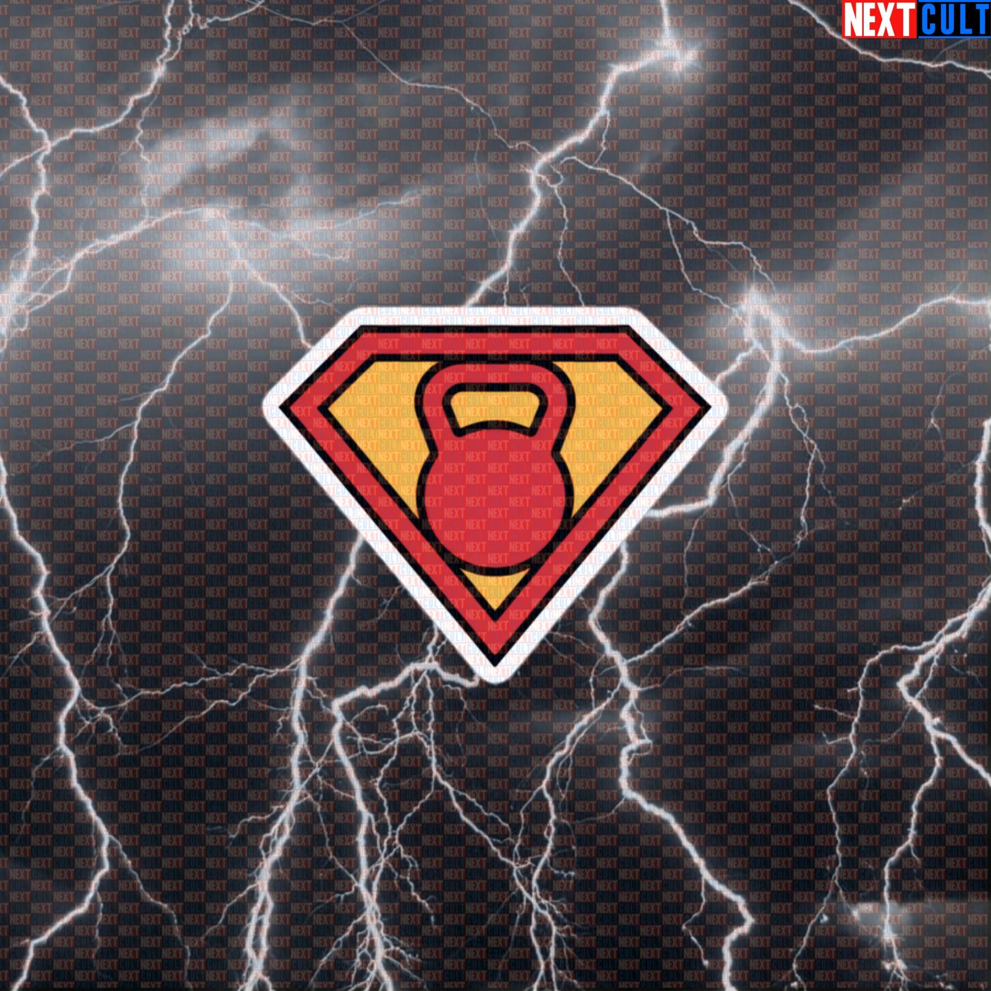Super Kettlebell Funny Gym Sticker Decal for Water Bottles Laptops Gym Gear Superman Kettlebell Workout Fans Default Title Stickers Next Cult Brand