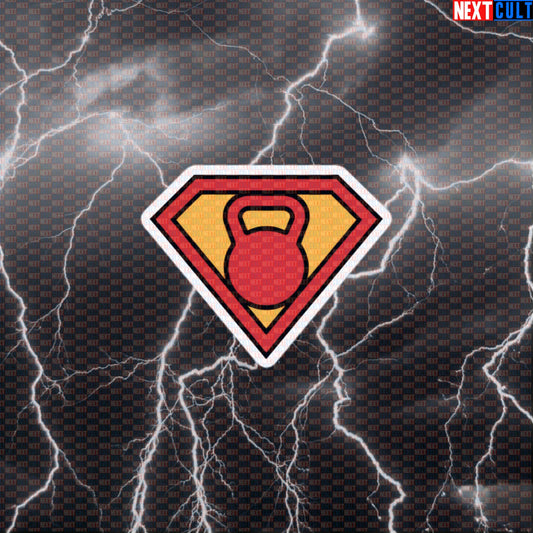 Super Kettlebell Funny Gym Sticker Decal for Water Bottles Laptops Gym Gear Superman Kettlebell Workout Fans Default Title Stickers Bodybuilding Films Fitness Gym Justice League Kettlebell Superheroes Superman Workout Next Cult Brand