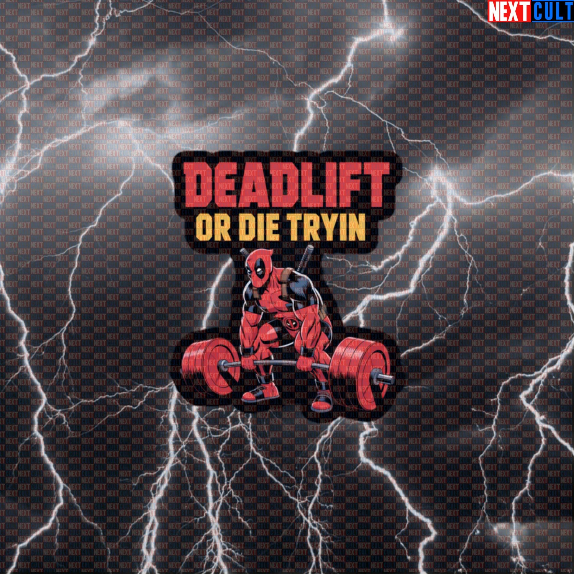 Deadlift or Die Tryin Funny Gym Sticker Decal for Water Bottles Laptops Gym Gear Deadpool Fans Default Title Stickers Next Cult Brand