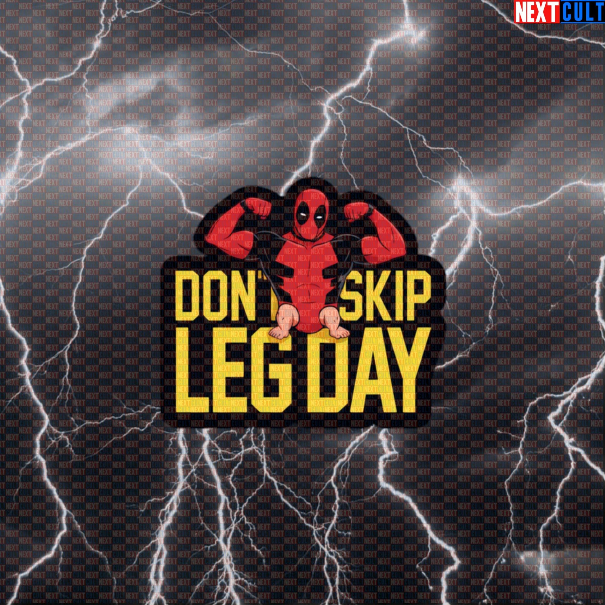 Dont Skip Leg Day Funny Gym Sticker Decal for Water Bottles Laptops Gym Gear Deadpool Fans Default Title Bodybuilding Deadpool Films Fitness Gym Leg Day Powerlifting Superheroes Workout Next Cult Brand