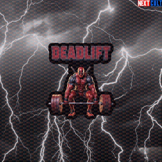 Deadpool Deadlift Funny Gym Sticker Decal for Water Bottles Laptops Gym Gear Superhero Fitness Fans Default Title Bodybuilding Deadpool Films Fitness Gym Leg Day Powerlifting Superheroes Workout Next Cult Brand