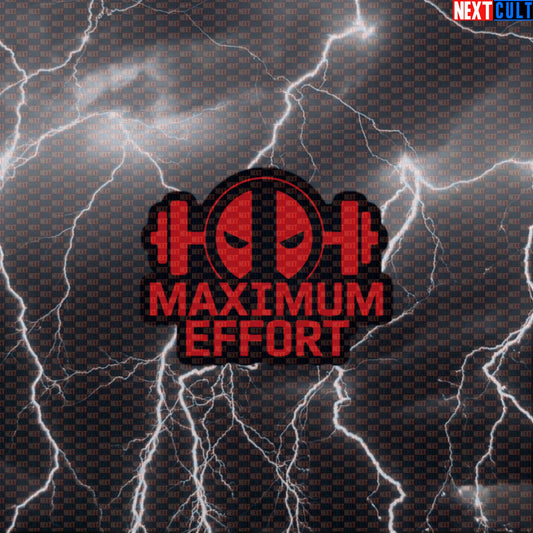 Maximum Effort Deadpool Funny Gym Sticker Decal for Water Bottles Laptops Workout Fitness Gym Fans Default Title Bodybuilding Deadpool Films Fitness Gym Powerlifting Superheroes Workout Next Cult Brand