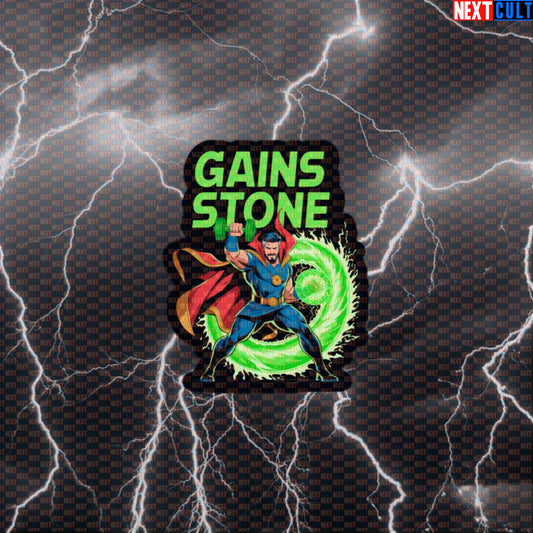 Gains Stone Funny Gym Sticker Decal for Water Bottles Laptops Gym Gear Doctor Strange Fitness Fans Default Title Stickers Next Cult Brand