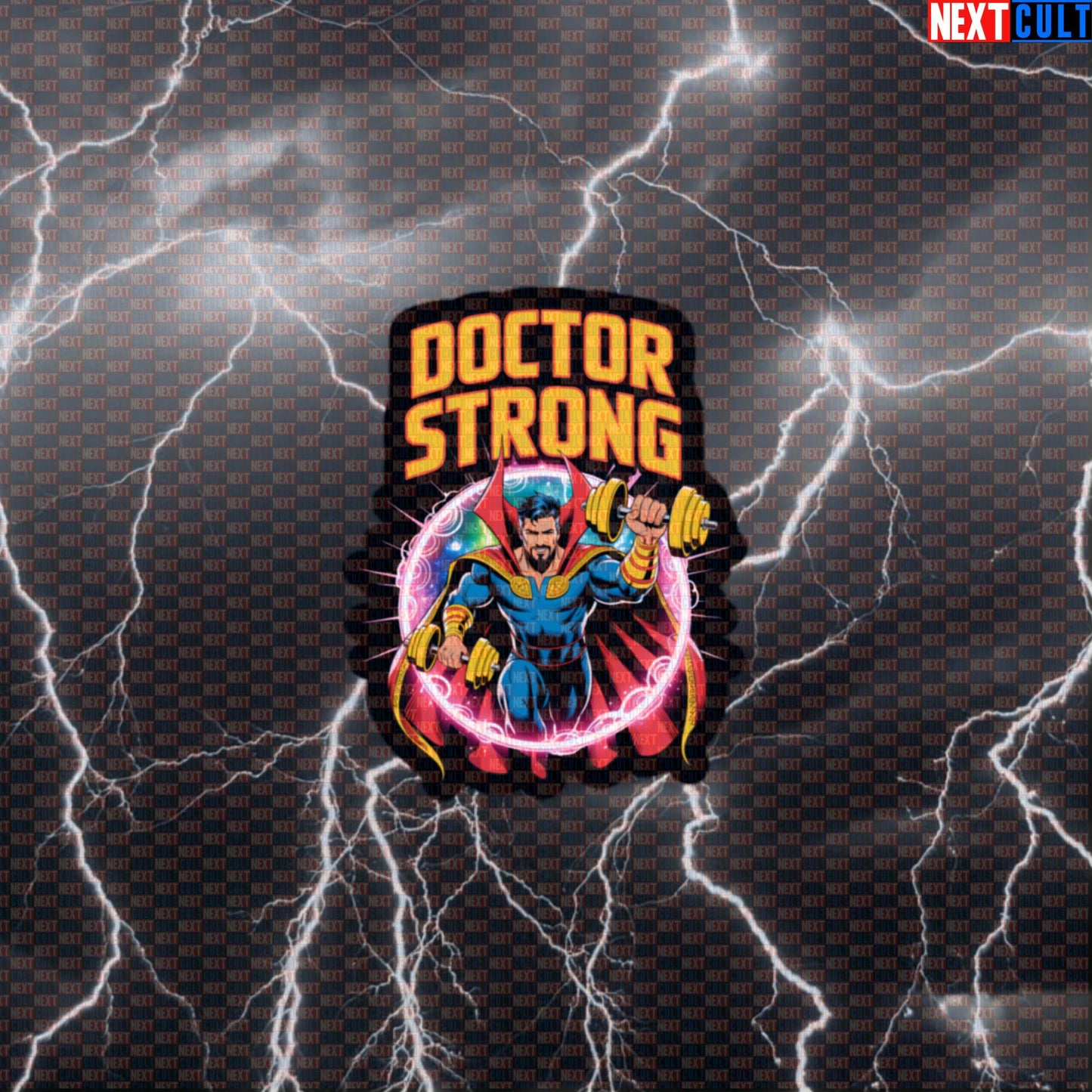 Doctor Strong Funny Gym Sticker Decal for Water Bottles Laptops Gym Gear Superhero Fitness Fans Default Title Bodybuilding Doctor Strange Films Fitness Gym Powerlifting Superheroes Workout Next Cult Brand