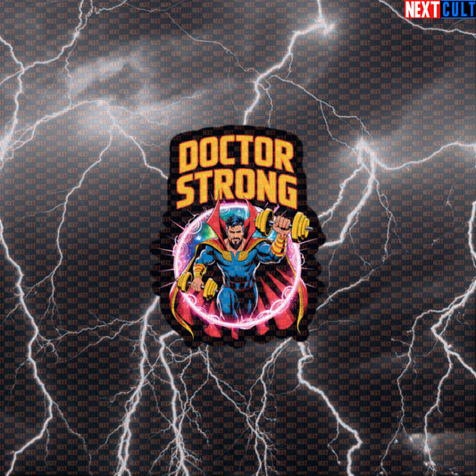 Doctor Strong Funny Gym Sticker Decal for Water Bottles Laptops Gym Gear Superhero Fitness Fans Default Title Bodybuilding Doctor Strange Films Fitness Gym Powerlifting Superheroes Workout Next Cult Brand