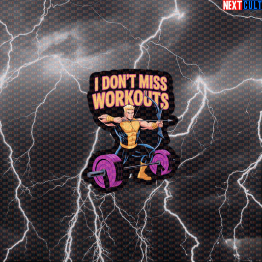 I Don’t Miss Workouts Funny Gym Sticker Decal for Water Bottles Laptops Gym Gear Hawkeye Fans Default Title Avengers Bodybuilding Films Fitness Gym Hawkeye Powerlifting Superheroes Workout Next Cult Brand