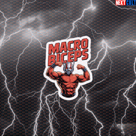Macro Biceps Ant Man Funny Gym Sticker Decal for Water Bottles Laptops Gym Gear Superhero Fans Default Title Stickers Next Cult Brand