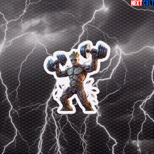 Groot Grow Stronger Funny Gym Sticker Decal for Water Bottles Laptops Gym Gear Fitness Fans Default Title Bodybuilding Films Fitness Gym Superheroes Workout Next Cult Brand